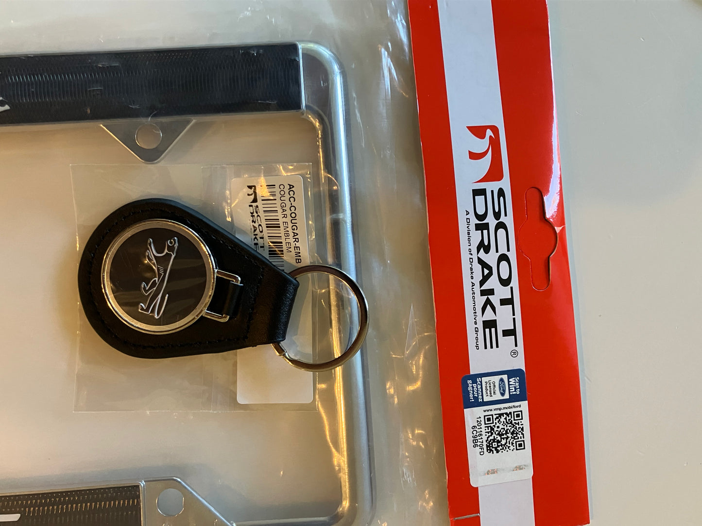 Cougar license plate frame and key ring